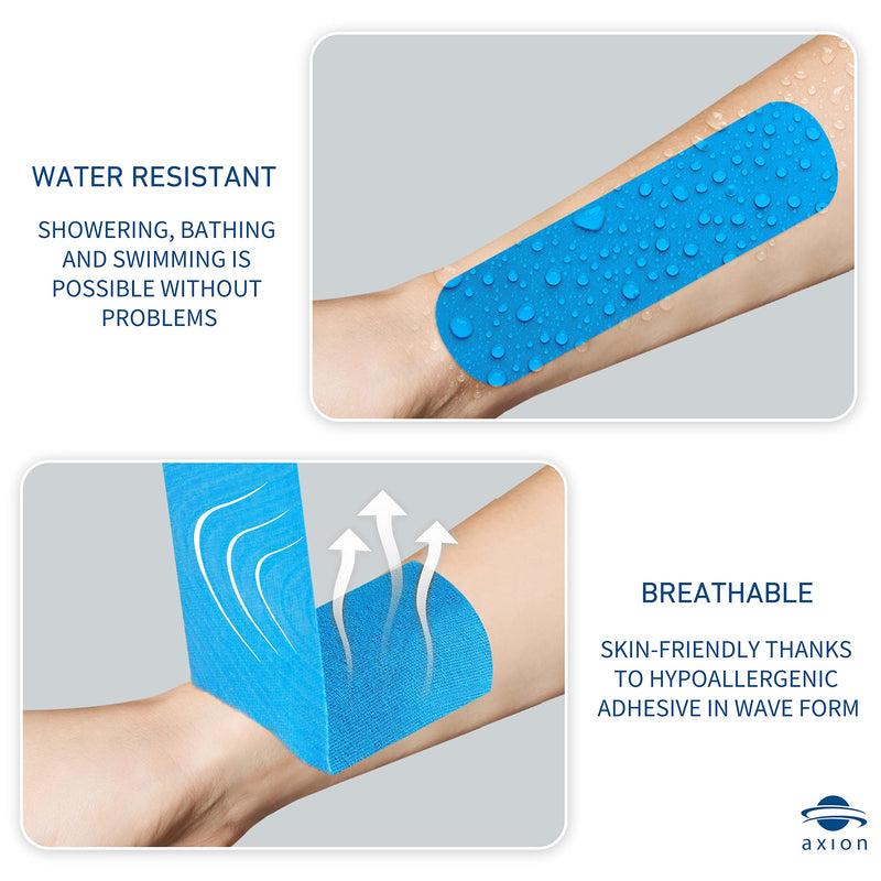 Axion Kinesiology Tapes. Set of 6. Different Waterproof Colours. Skin-Friendly Elastic Self-Adhesive Bandage Physio Tape Ideal for Sports and Everyday Use on Ankle, Back, Neck, Knee, or Shoulder 02) Mixed Set of 6 - BeesActive Australia