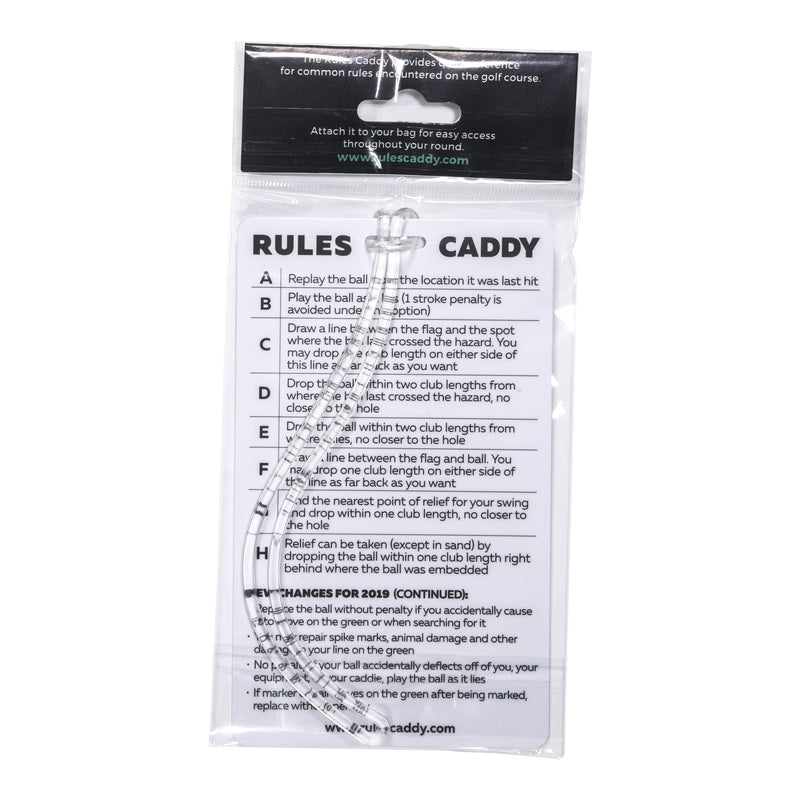 Rules Caddy - Simplify The Rules of Golf - Golf Bag Tag Accessory - Training Aid - Quick Reference Guide - BeesActive Australia