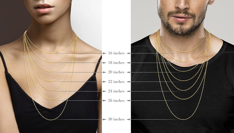 Miabella Solid 18K Gold Over Sterling Silver Italian 2mm Paperclip Link Chain Necklace for Women Men, 925 Made in Italy Length 18 Inches (women's average length) - BeesActive Australia