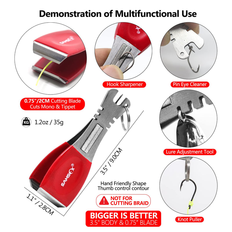 SAMSFX Fishing Big Nippers with Zinger Retractors Fishing Line Cutters with Retractable Badge Holder Fly Fishing Tools Combo Oval Retractors, 24" Nylon Cord - BeesActive Australia