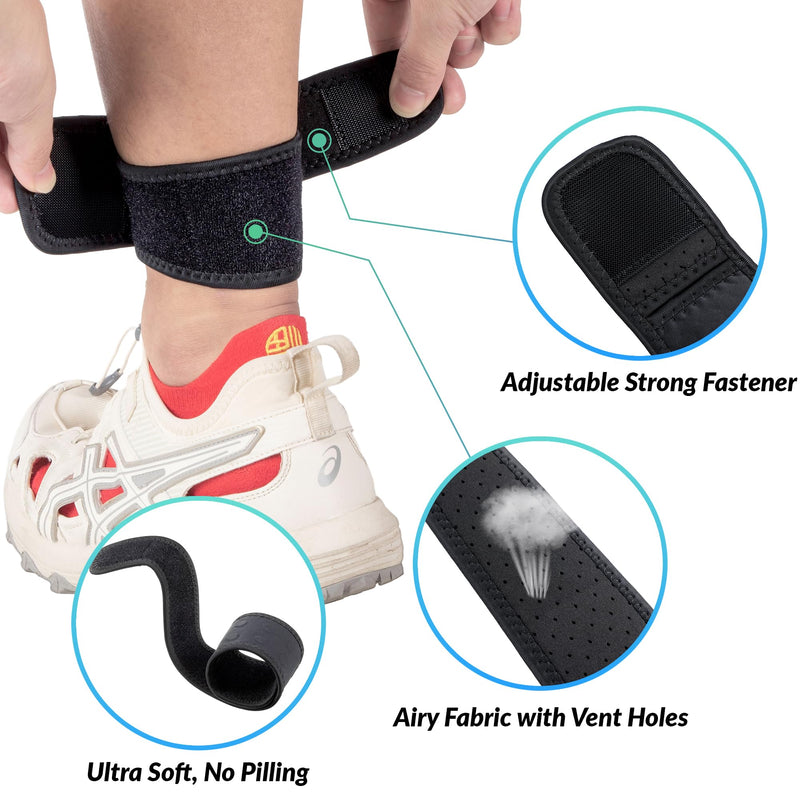 Dreyoo Magnetic Achilles Tendonitis Relief Brace, Adjustable Achilles Strap for Men Women, Achilles Tendon Support Brace to Prevent Achilles Tendonitis Pain, Fit Running Sports Cycling Hiking (2) 2 - BeesActive Australia
