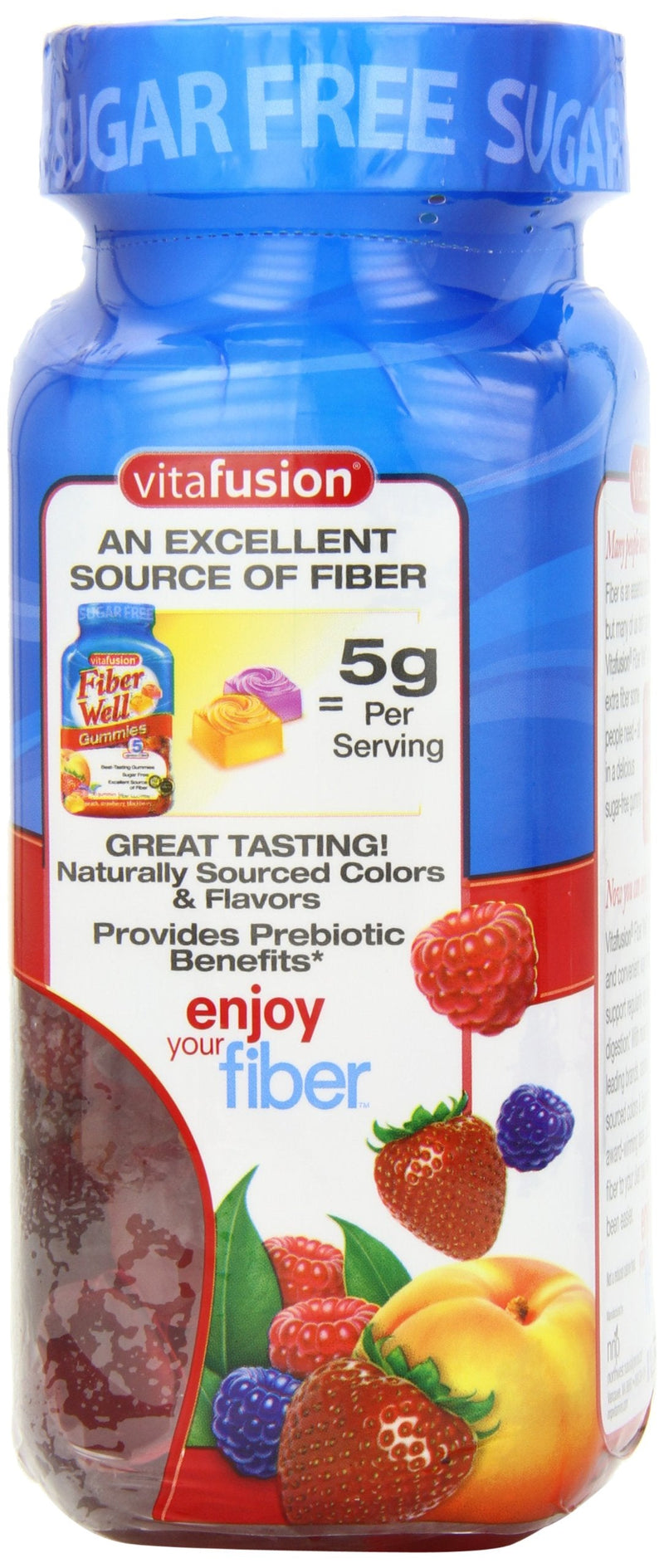 Vitafusion Fiber Well Sugar Free Fiber Supplement, Peach, Strawberry And Blackberry Flavored Supplements, 90 Count Peach,Strawberry 90 Count (Pack of 1) - BeesActive Australia