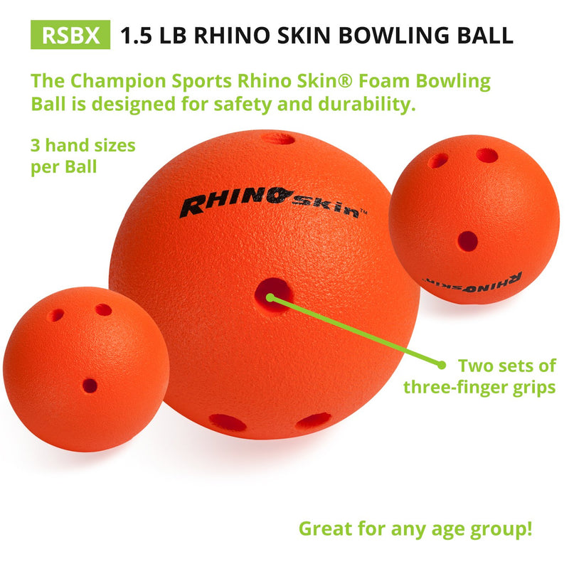 [AUSTRALIA] - Champion Sports Foam Bowling Ball: Rhino Skin Soft Ball for Training & Kids Games 