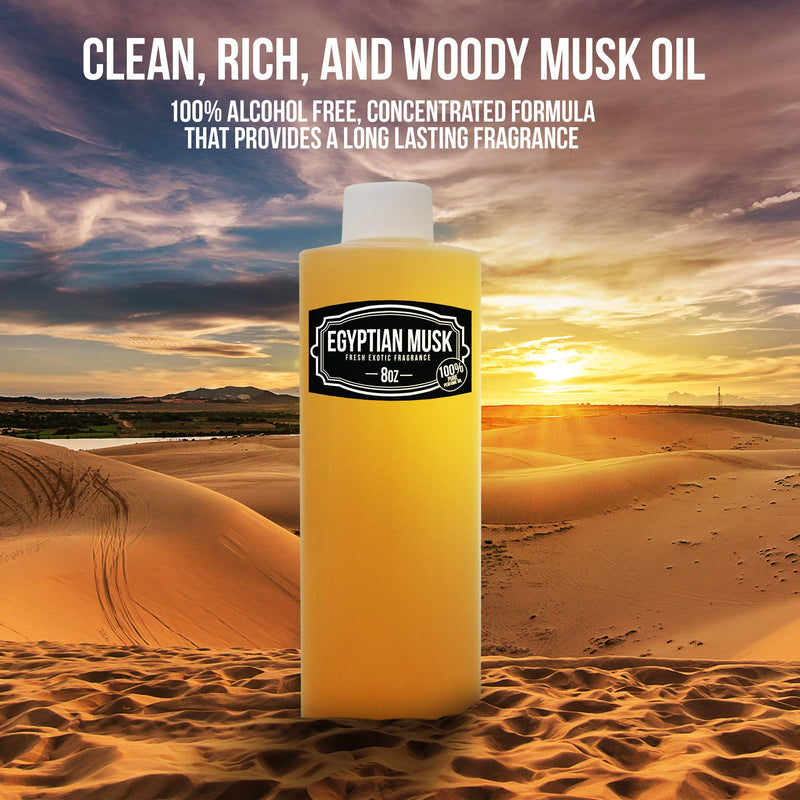 8 oz, Light Brown Egyptian Musk Body Oil Scented Fragrance - BeesActive Australia