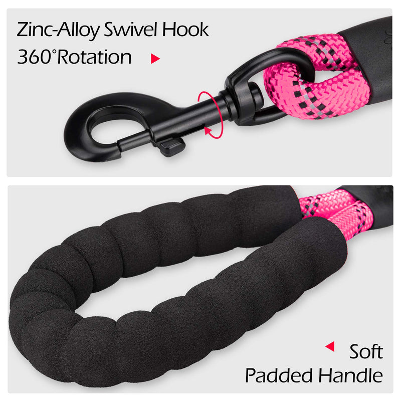 PoyPet Dog Harness and Leash Combo, Escape Proof No Pull Vest Harness, Reflective Adjustable Soft Padded Pet Harness with Handle for Small to Large Dogs Medium Pink - BeesActive Australia