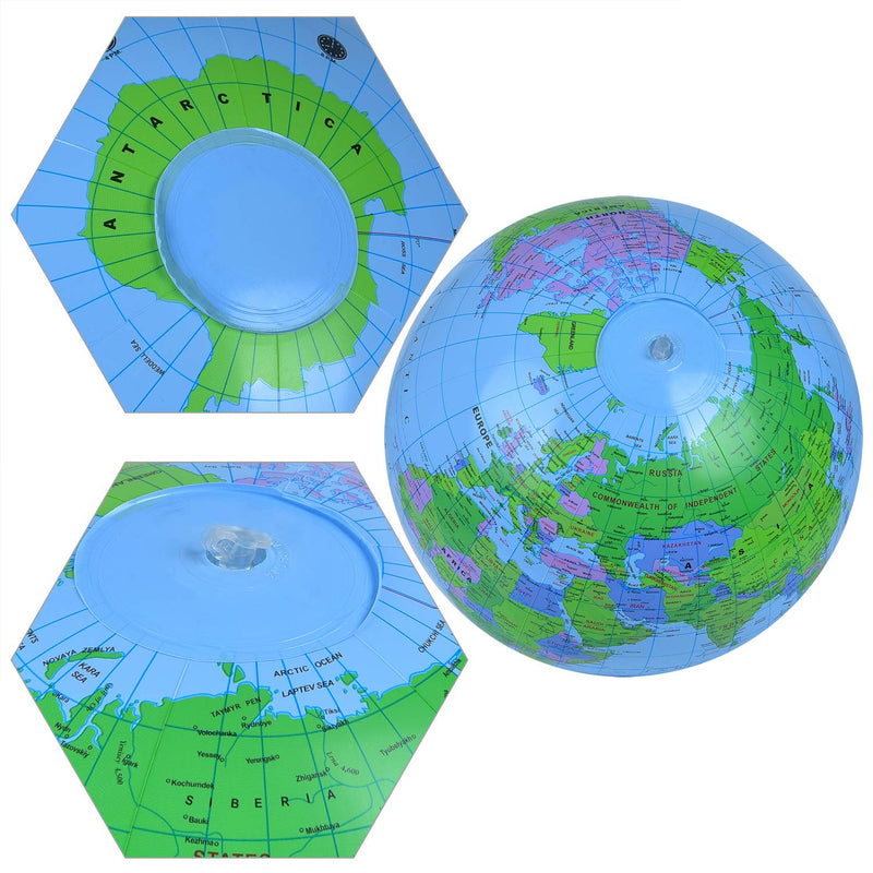 [AUSTRALIA] - Coopay 2 Pack Inflatable Globe PVC World Globe Inflatable Earth Beach Ball for Beach Playing or Teaching 2pcs 