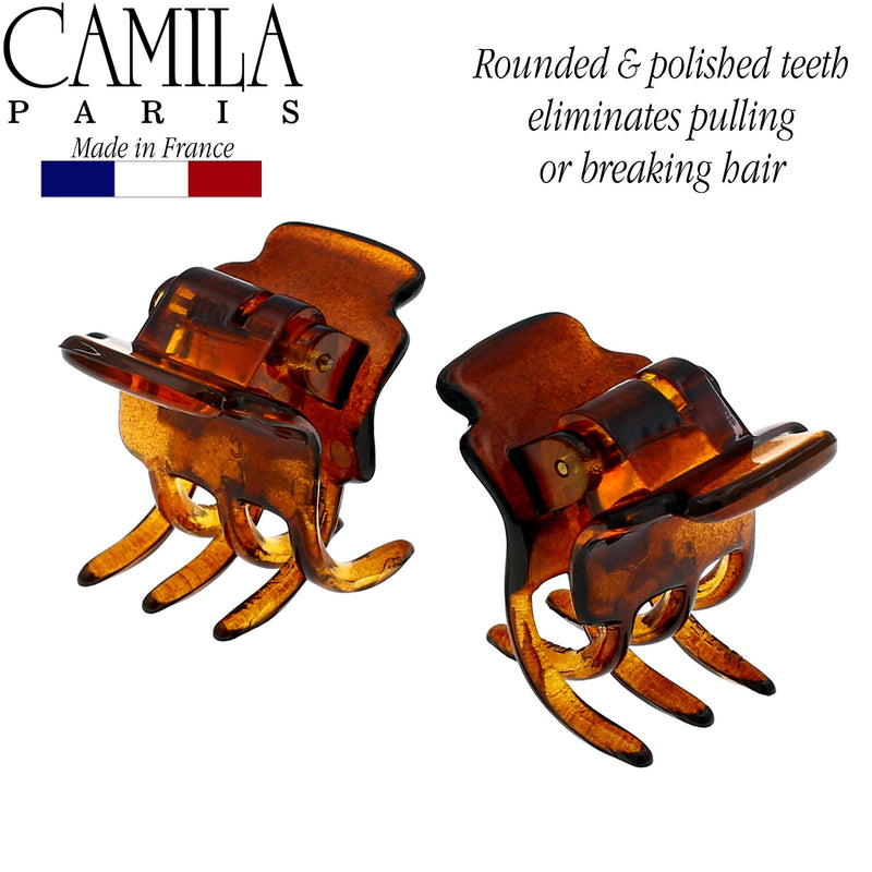 Camila Paris CP69/2 French Hair Clip for Women, Small, Girls Hair Claw Clips Jaw Fashion Durable and Styling Hair Accessories for Women, Strong Hold No Slip Grip, Made in France 1" Tortoise Shell - BeesActive Australia