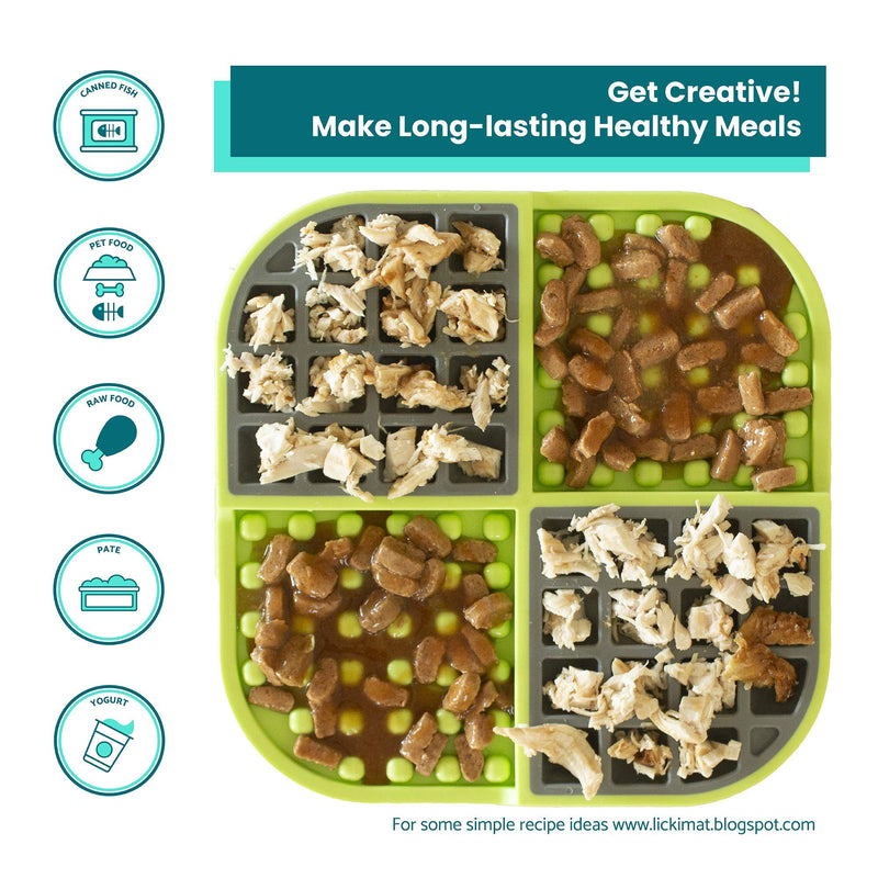 Lickimat Cat & Kitten Slomo Food Lick Mat, No Mess Combo Feeder Slow Feeder. Perfect for Wet Food & Dry Food; Calming Treat Dispenser; Anxiety Relief. Interactive Alternative Cat Bowls, Puzzle Toys Turquoise - BeesActive Australia