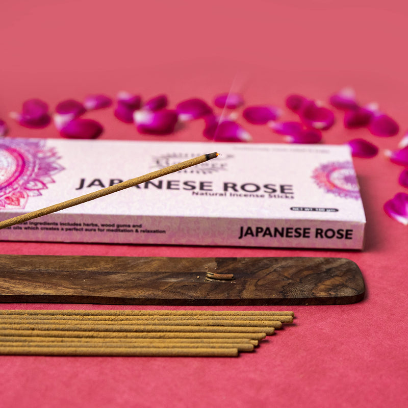 Raajsee Japanese Rose Incense Sticks 100 Gm Pack-100% Pure Organic Natural Hand Rolled Free from Chemicals-for Church,Aromatherapy,Relaxation,Meditation & Sensual Therapy - BeesActive Australia