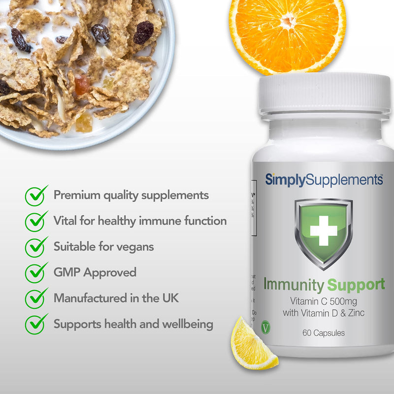 Vitamin C, D and Zinc Capsules for Immunity Support | One-a-Day Caps | Vegan Friendly & Gluten Free | UK Manufactured (60) 60 - BeesActive Australia