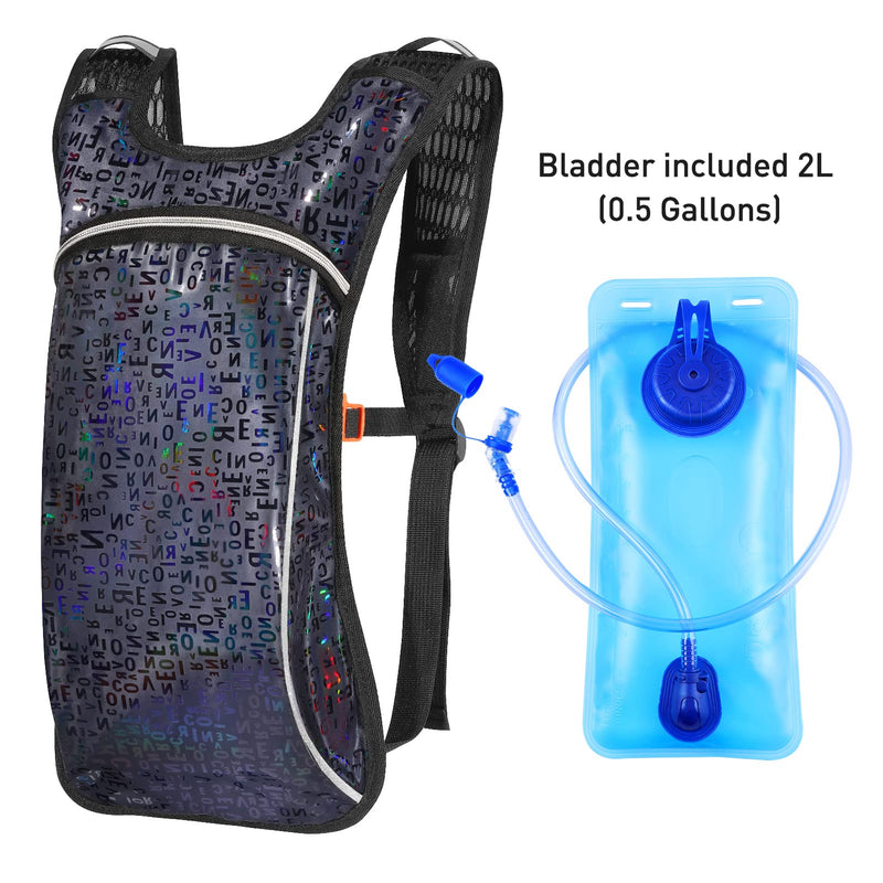 Hydration Pack,Hydration Backpack with 2L Hydration Bladder Lightweight Insulation Water Pack for Festivals,Raves, Hiking, Biking, Climbing, Running and More Black Character - BeesActive Australia