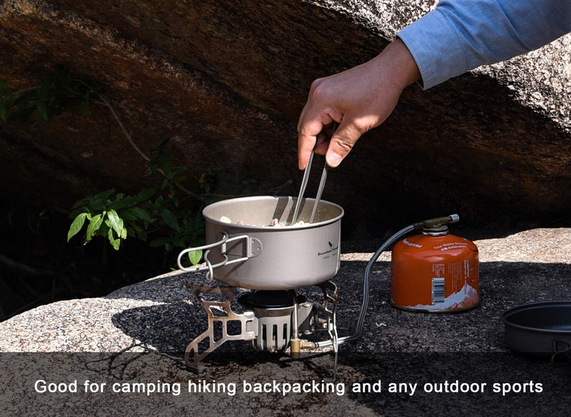 Boundless Voyage Titanium 2-Piece Pot and Pan Set 1000ml+500ml Folding Handle for Outdoor Camping Cooking Hiking Backpacking Portable Tableware Cookware - BeesActive Australia
