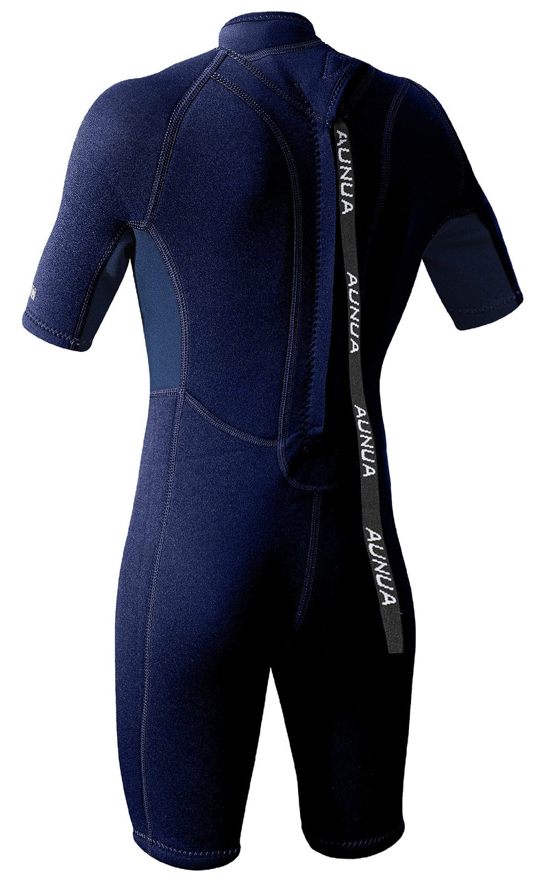 [AUSTRALIA] - Aunua Children's 3mm Youth Swimming Suit Shorty Wetsuits Neoprene for Kids Keep Warm NavyBlue 12 