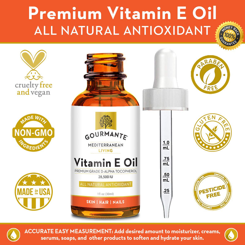 100% Natural Vitamin E Oil - For Skin, Hair and Nail Health - Nourishing Pure Vitamin E Oil For Skin - No Synthetic Ingredients, GMOs or Parabens - Cruelty Free Vitamin E Oil For Lip Gloss - 28,500 IU - BeesActive Australia