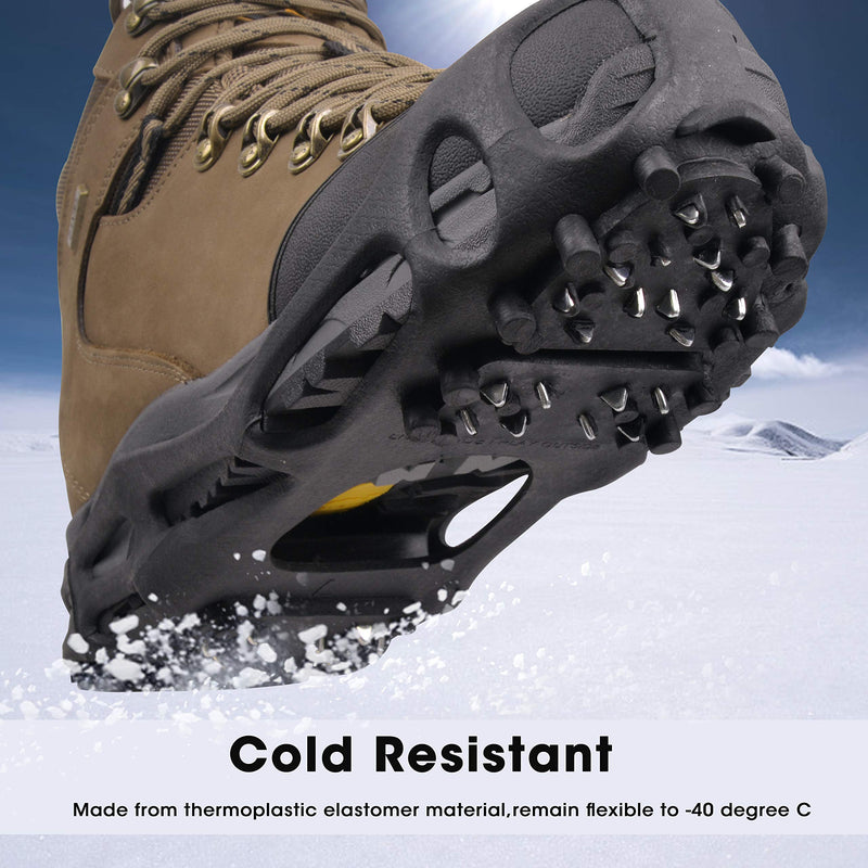 Ice Snow Cleats for Shoes and Boots,Walk Traction Cleats Crampons for Men Women Walking on Ice and Snow Anti Slip 28 Spikes Shoes Ice Traction Cleats 28 Steel with Strap X-Large(10.5-13 men/11.5-14 women) - BeesActive Australia