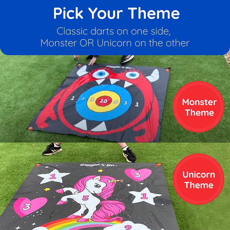 Giggle N Go Flarts Lawn Darts Outdoor Games for Family Our Lawn Games for Kids - Quality Backyard Games for Adults and Kids - Our Inflatable Dart Games are Safe Indoor Outdoor Games for Kids MONSTER THEME - BeesActive Australia