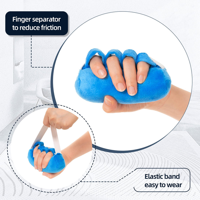 TYYIHUA Palm Protector Hand Contracture Cushion, (2 Pack) Fluff Finger Contracture Cushion with Elastic Band & Finger Sepereter, Support Hand Finger Open, Prevent Hand Contracture 2pc - BeesActive Australia