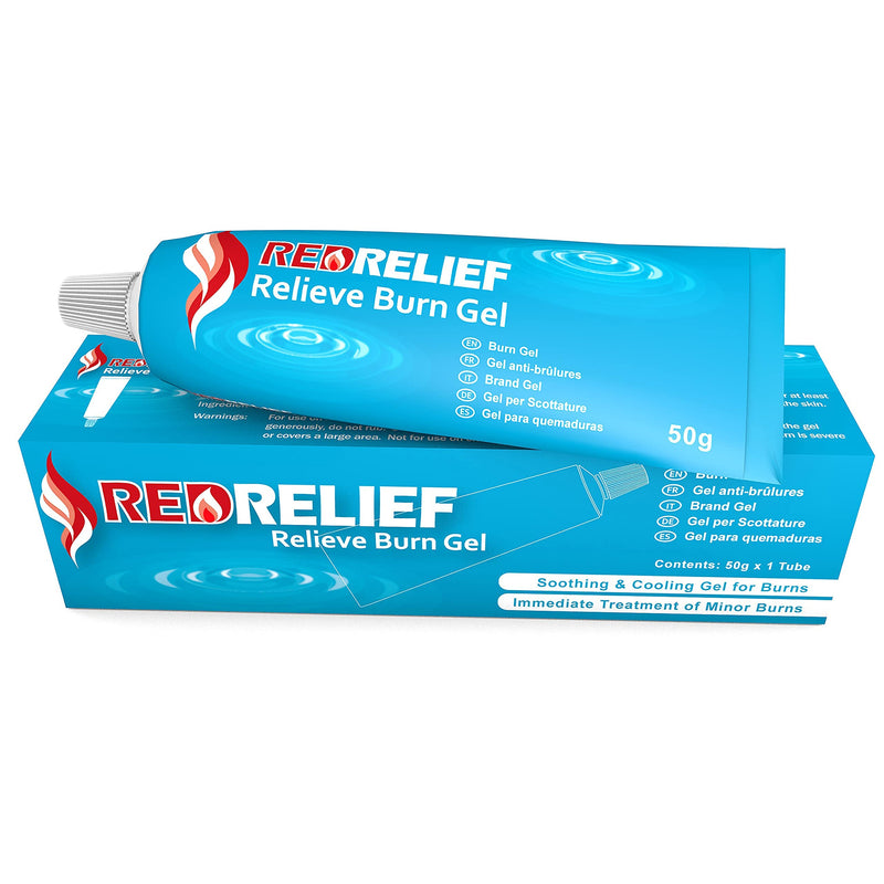 RedRelief Emergency Burn Gel 50g Tube- Soothing and Cooling Gel Dressing for Burns, Scalds and Sunburn - BeesActive Australia