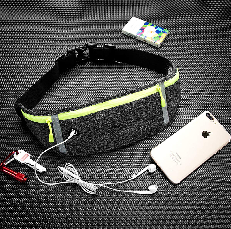 Sports Waist Pack, Ultra Slim Bounce Pouch Fitness Workout Belt Exercise Bag for Hiking Cycling Climbing, Support Up to 6.9" Smartphone Running Gym Marathon Cycling (Grey) Grey - BeesActive Australia