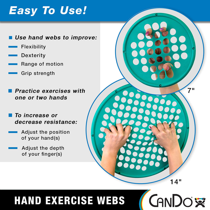 Cando 10-0853 Power-Web - Hand Grip Trainer, ® Hand strengthener, diameter 35.6 cm, green (medium) Medium - BeesActive Australia