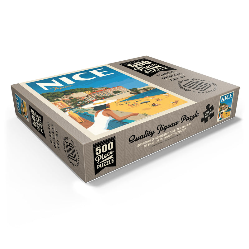 France: Nice, Vintage Poster - Premium 500 Piece Jigsaw Puzzle for Adults 500 Pieces - BeesActive Australia