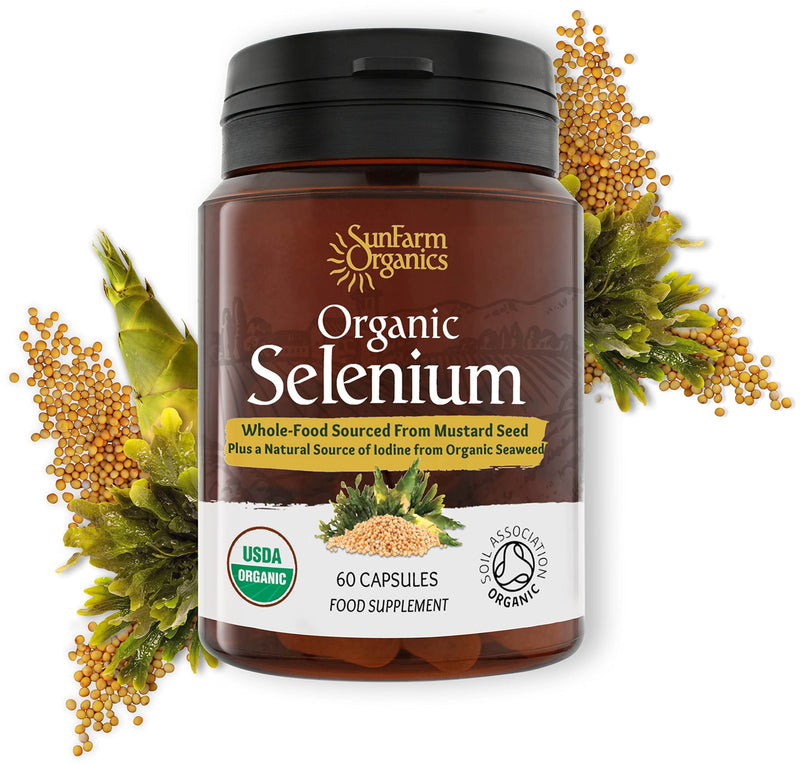 Organic Selenium 200mcg Plus Iodine and Silica - Selenium contributes to Normal Thyroid and Immune Function � 2 Month Supply - Whole Food Supplement - Certified Organic by Soil Association - BeesActive Australia