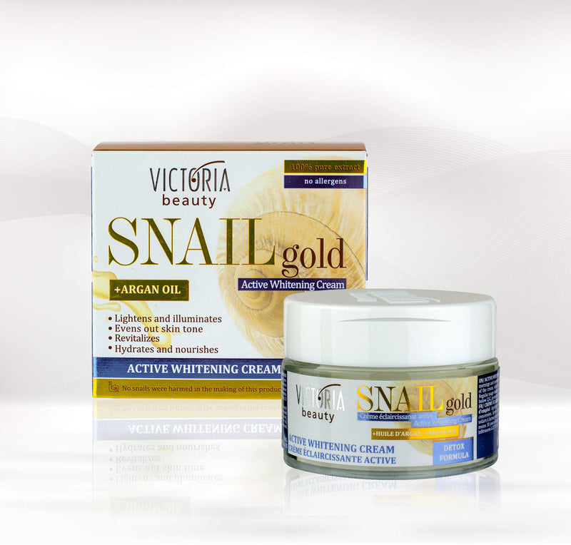 Victoria Beauty Snail Gold Anti-Aging and Brightening Moisturiser for Face with Snail Extract and Moroccan Argan Oil for Aging Skin with Uneven Pigmentation, 50 ml - BeesActive Australia