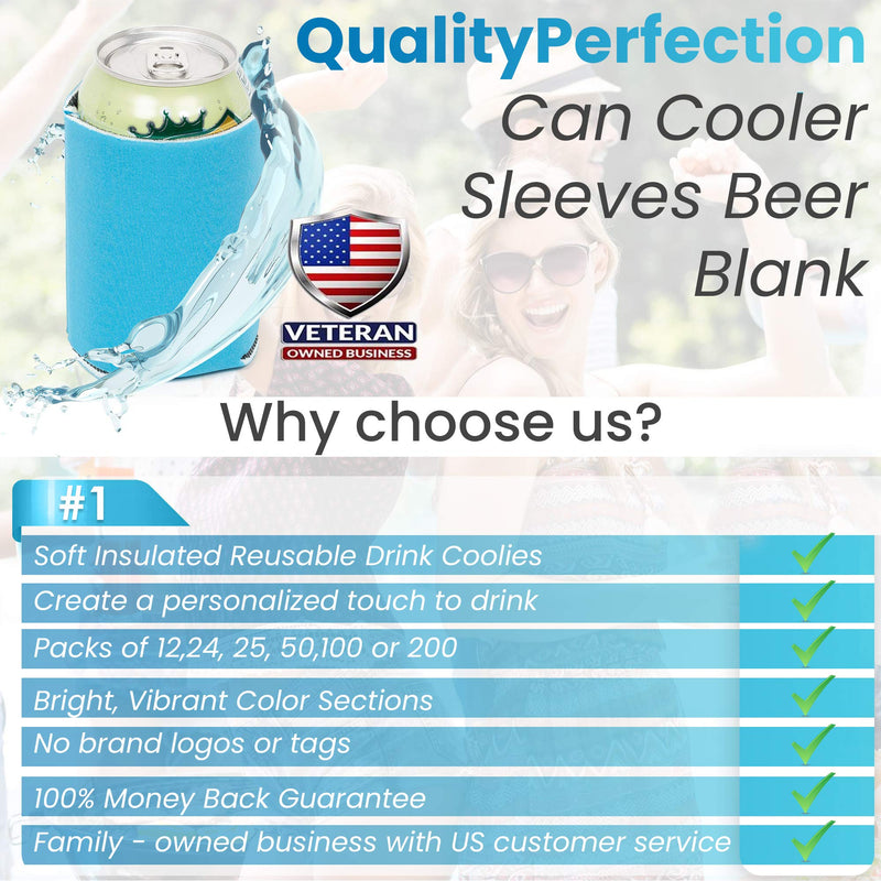 QualityPerfection Can Cooler Sleeve (6 Pack) 4mm Thickness Neoprene 12 oz Regular Can Coolie, Collapsible Economy Bulk Insulation with Stitches Perfect 4 Events,Custom DIY Projects (Tie-dye Mix) Tie Dye Mix - BeesActive Australia