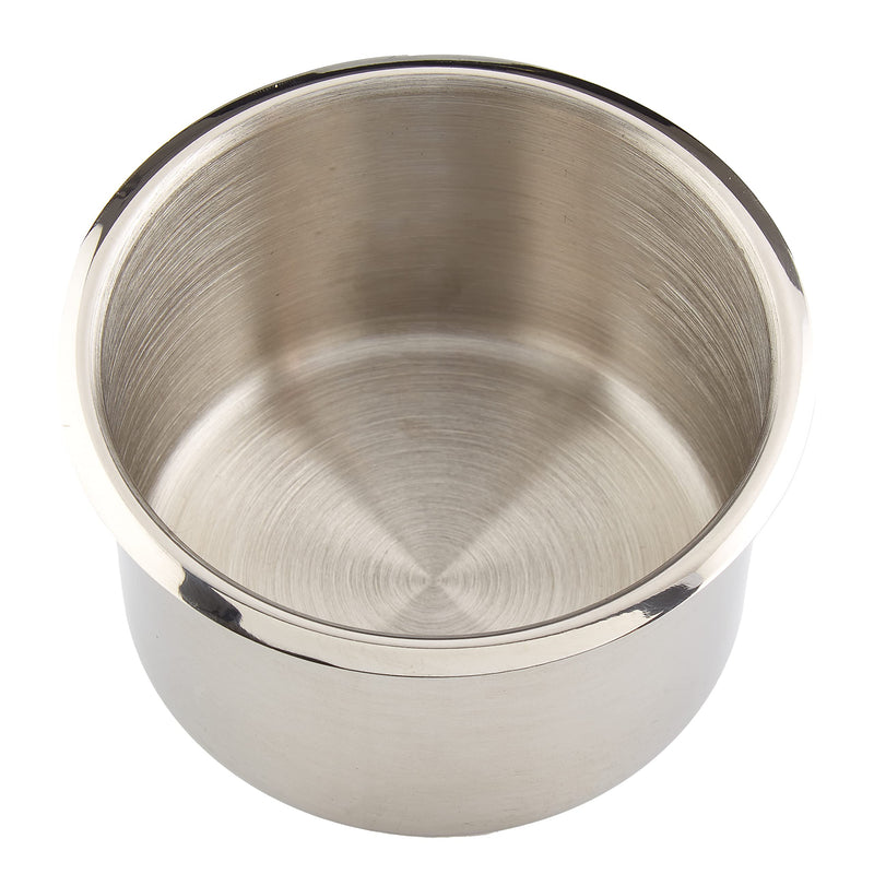 Brybelly Single Stainless Steel Cup Holder, Jumbo - Silver Drop-in Anti-Spill Storage Solution or Replacement Item for Poker Table, Work Desk, Car, Custom Build & DIY Projects - BeesActive Australia