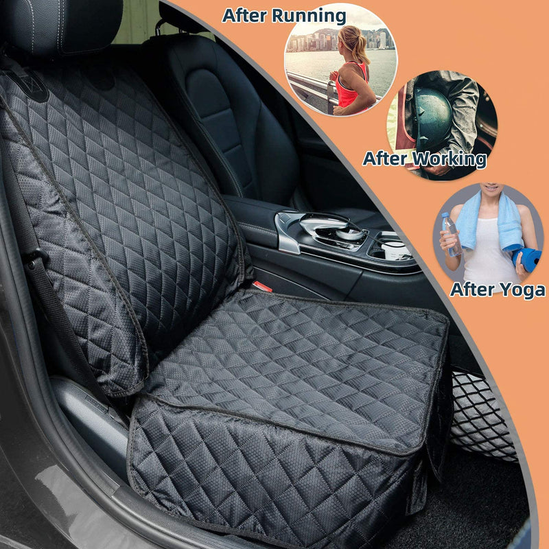 PETICON Waterproof Front Seat Car Cover 2 Pack, Full Protection Dog Car Seat Cover with Side Flaps, Nonslip Scratchproof Captain Chair Seat Cover Fits for Cars, Trucks, SUVs, Jeep, Black - BeesActive Australia