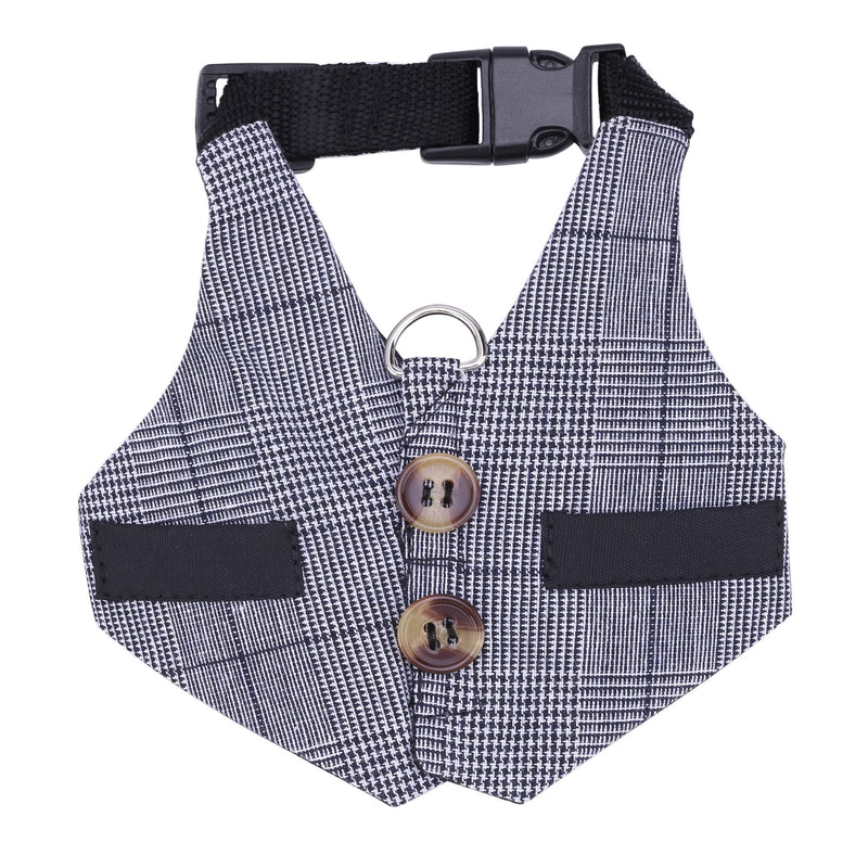 Filhome Rabbit Vest Harness and Leash Set Formal Suit Style Bunny Harness Adjustable Soft Harness with Button Decor for Rabbit Ferret Bunny Kitten Guinea Pig Small Animal Walking L Grey - BeesActive Australia