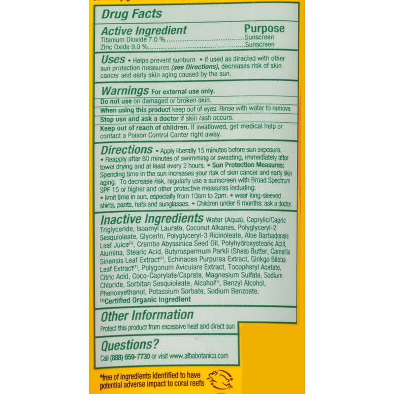 Alba Botanica Fragrance Free Broad Spectrum SPF 50+ Baby Clear Mineral Sunscreen Lotion (Packaging May Vary) - BeesActive Australia