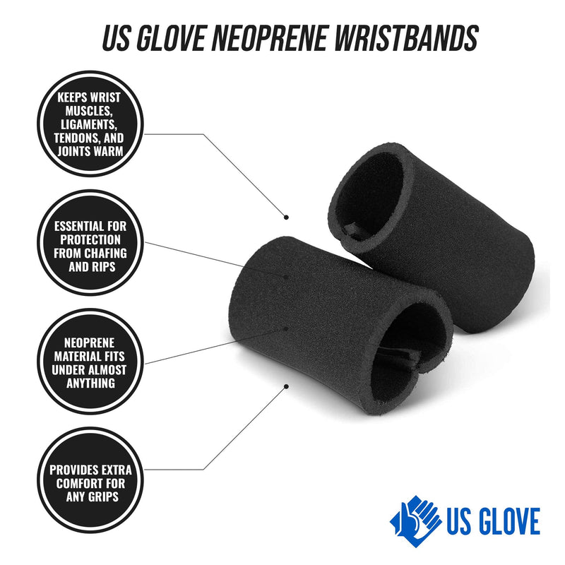 US Glove Neoprene Wristbands - 2 PCS Wrist Bands for Gymnastics, Cheerleading & Working Out - Golf Accessories for Men & Women - Sweatbands for Athletic Youth and Kids Black Small - BeesActive Australia