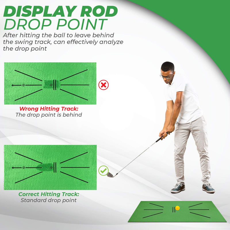 Golf Putting Training Mat, Indoor and Outdoor Golf Aid for Swing Detection Batting, Portable Non-Slip Golf Rug Velvet Turf Mat, The Perfect Golf Gift, Easy Swing Detection Alignment Training Aid - BeesActive Australia