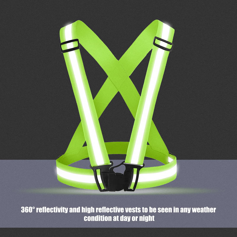 ANDAST Running Reflective Vest Gear 2 Pack,High Visibility Adjustable Safety Vest for Night Jogging,Dog Walking Green+black - BeesActive Australia