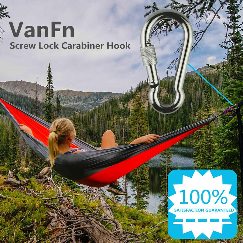 VanFn Screw Lock Carabiner Hook, Locking Carabiners 316 Stainless Steel 1 Pcs 1.77 x 3.54inch - BeesActive Australia