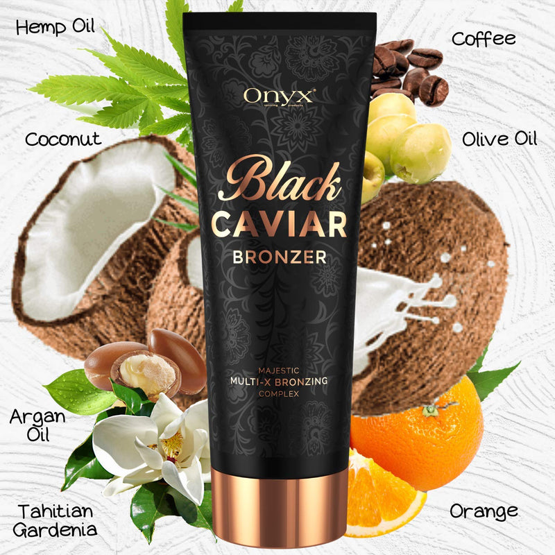 Onyx Black Caviar Sunbed Dark Tanning Lotion Immediate Extreme Effect Advanced Multi-X Bronzing Complex - BeesActive Australia