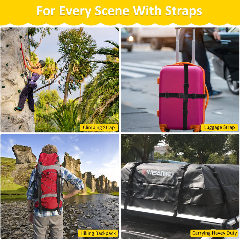 Adjustable Plastic Buckles 6 Set（24 Pack), 6 Pcs Quick Side Release Buckle Dual & 6 Pcs D ring & 12 Pcs Tri-glide Slide Clip 1.5 Inch Buckles 6 Set - BeesActive Australia