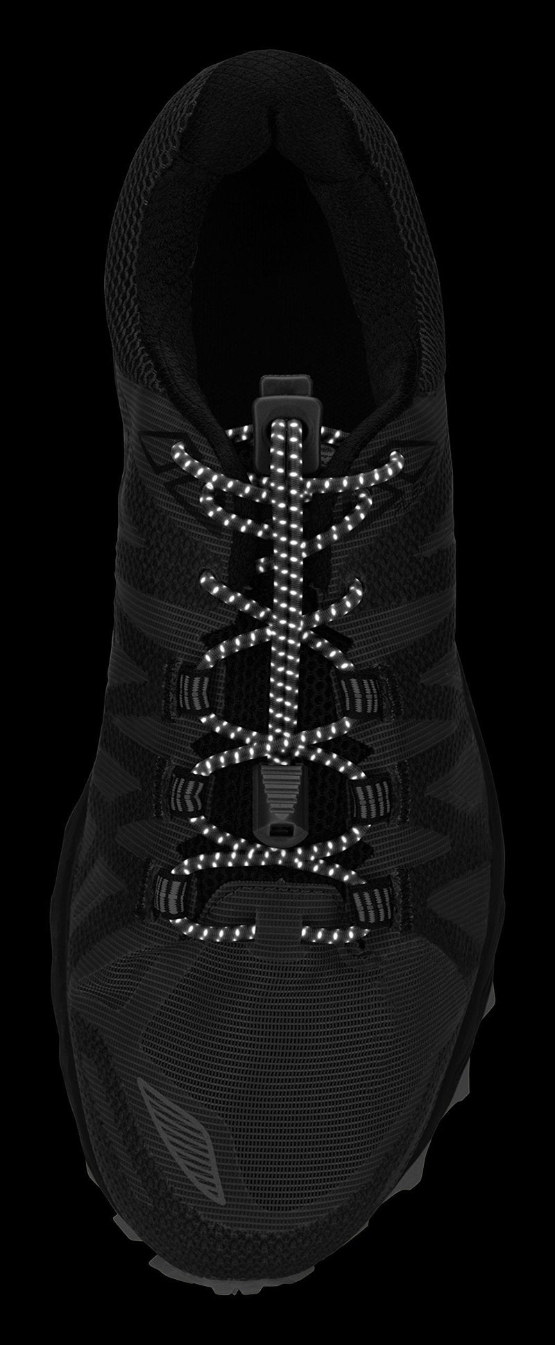 Nathan Reflective, Elastic No Tie Shoe Laces for Running and Active Sports Black - BeesActive Australia