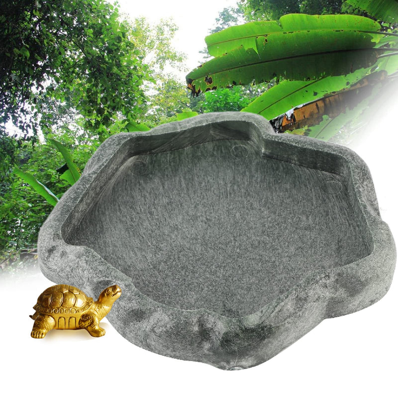 Reptile Feeder,Reptile Rock Food Dish,Terraium Bowl Plastic Shallow Reptile Feeder for Food and Water Feeding Dish for Lizard Gecko Bearded Dragon Chameleon(S-Moyu Green) S Moyu Green - BeesActive Australia