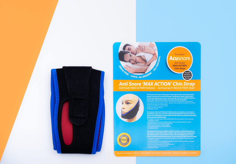 Chin Strap Snoring Aid Acusnore MAX Action® Anti Snoring Chin Strap - Adjustable Comfortable Universal Snore Stopper - BeesActive Australia