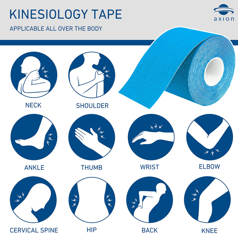 Axion Kinesiology Tapes. Set of 6. Different Waterproof Colours. Skin-Friendly Elastic Self-Adhesive Bandage Physio Tape Ideal for Sports and Everyday Use on Ankle, Back, Neck, Knee, or Shoulder 02) Mixed Set of 6 - BeesActive Australia