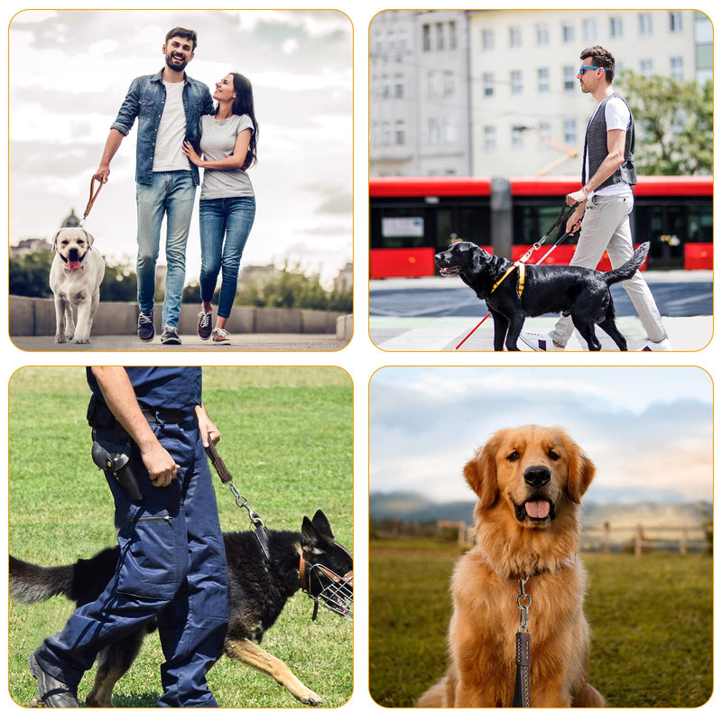 Guiding Star Brown Short Dog Leash Padded Handle Real Leather Sewn by Hand - BeesActive Australia