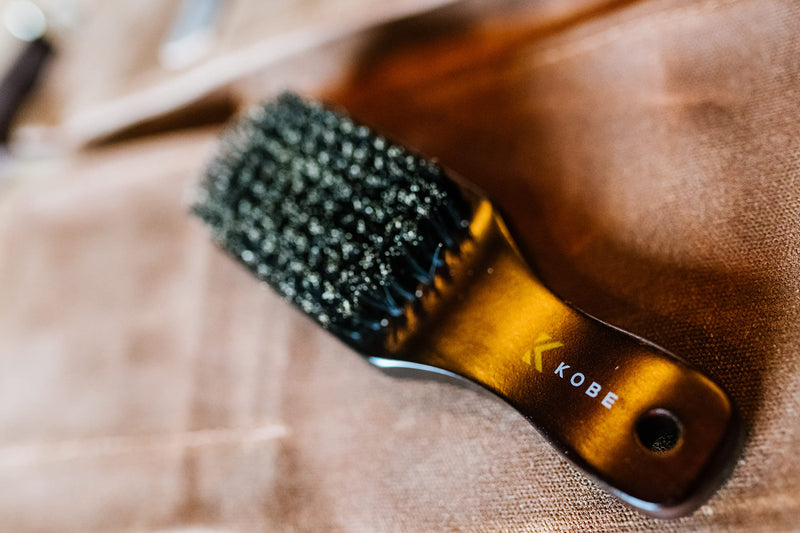 Kobe Professional Wooden Club Brush - 100% Boar Bristles in Dark Wood Body - Ideal for beard or hair and both Men and women. - BeesActive Australia