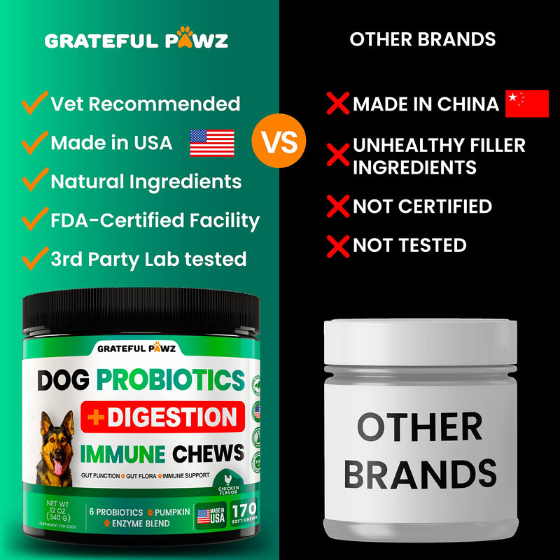 Probiotics for Dogs - Dog Probiotics and Digestive Enzymes + Prebiotics - Chewable Fiber Supplement - Probiotic Chews for Dogs - Allergy, Diarrhea, Gas, Constipation, Upset Stomach Relief - BeesActive Australia