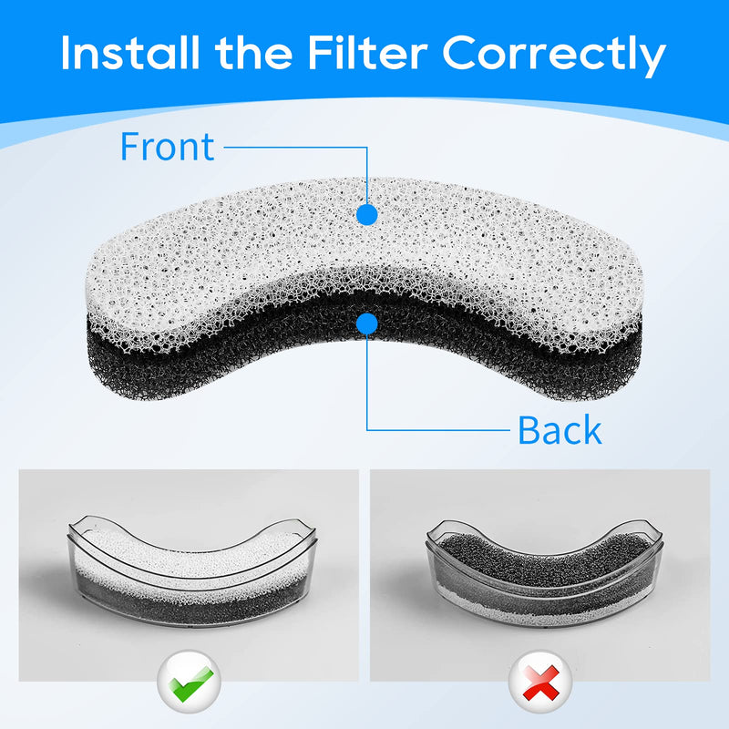 MyfatBOSS Pet Water Fountain Filters Compatible with WF050 Cat Fountain, Cat Dog Water Fountain Replacement Filter Activated Carbon Filters, 12 Packs - BeesActive Australia