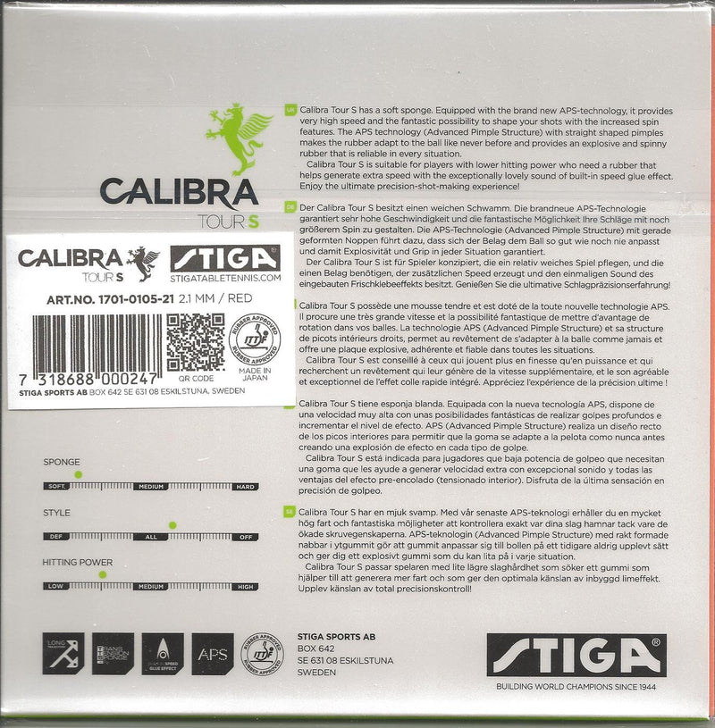 [AUSTRALIA] - STIGA Calibra Tour S Table Tennis Rubber Black 1.9 MM 