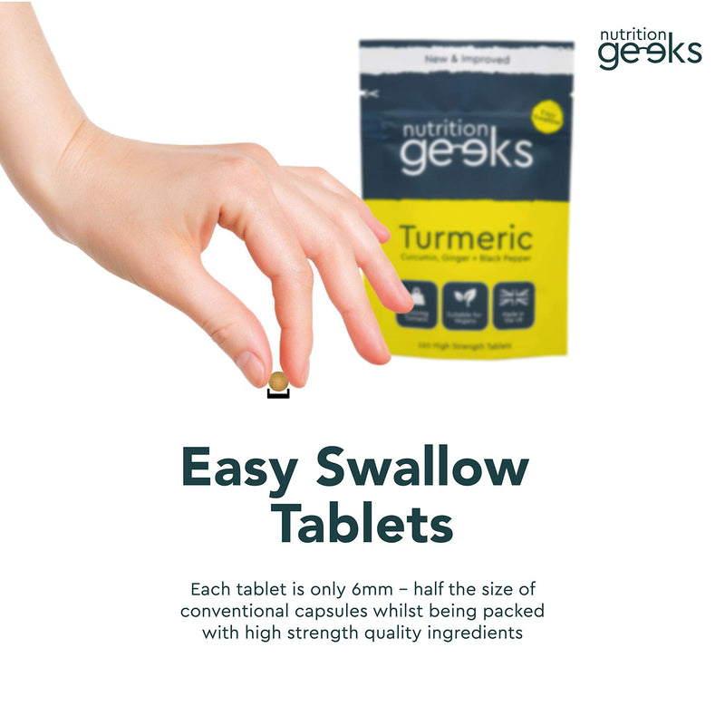 Turmeric Tablets 2000mg with Black Pepper & Ginger | 120 High Strength Curcumin Supplements | Turmeric and Black Pepper Tablets (Not Turmeric Capsules or Powder) | Vegan and Gluten Free | UK Made - BeesActive Australia