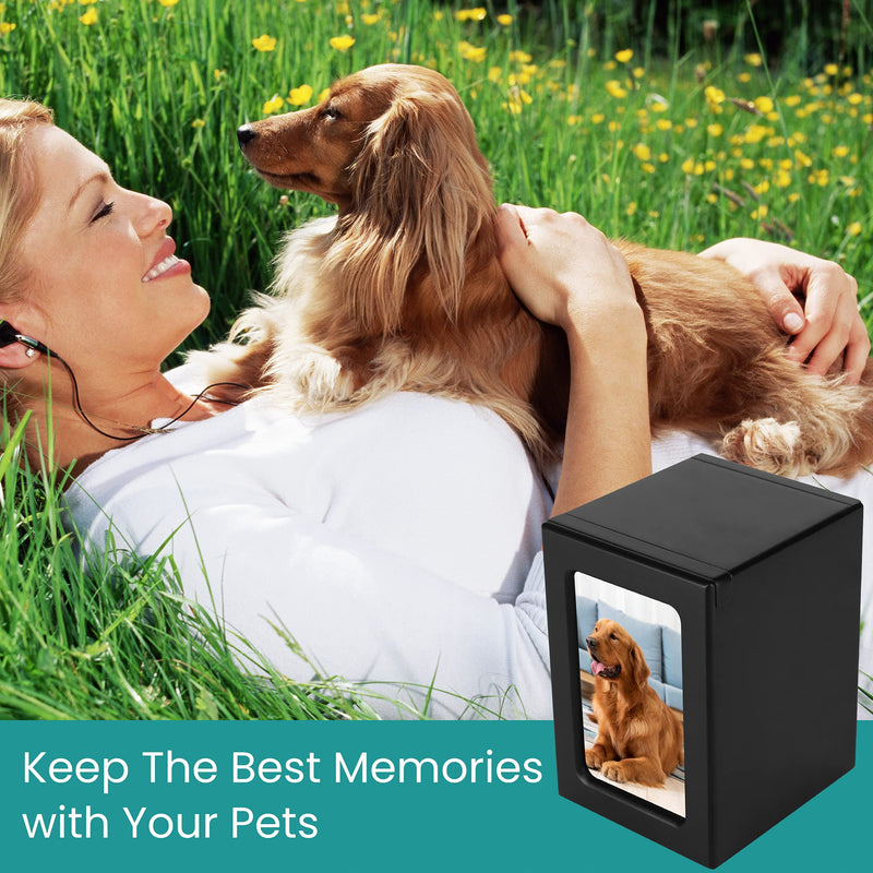 NEWDREAM: Dog Urns for Ashes, pet Urns, Box for Dog Ashes, Pet Ashes Photo Box,Ash Box for Dogs, Wood Keepsake Memorial Urns Black S - BeesActive Australia