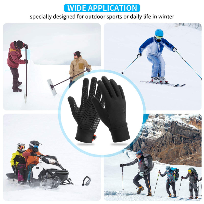 Eadali Winter Gloves Warm Touchscreen Gloves Lightweight Windproof Running Mittens Liners for Driving Training Fitness Exercise Small Black-a - BeesActive Australia